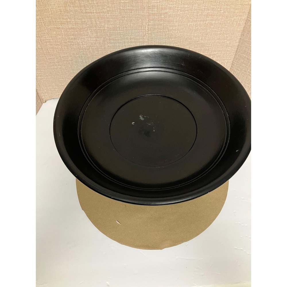 Wooden Pedestal Bowl Home Decor Medium Black Excellent Matte Centerpiece